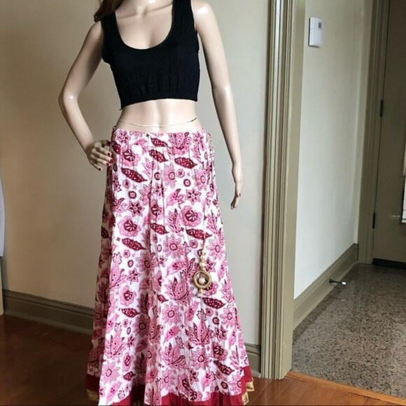 Bohemian Indian Batik Block Print Long Maxi - Picture 1 of 7